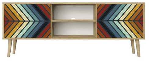 HEALANCY Mueble de TV de 2 Puertas - Modernos Muebles de televisión - Mesa de TV de Salón - Lowboard Design - Decorado