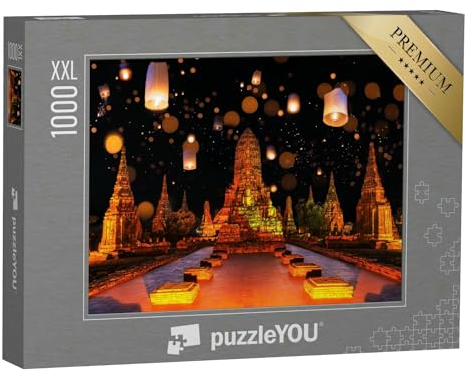 Puzzle 1000 Teile XXL „Lichterfest in Ayutthaya, Thailand“ – aus der Puzzle-Kollektion Thailand