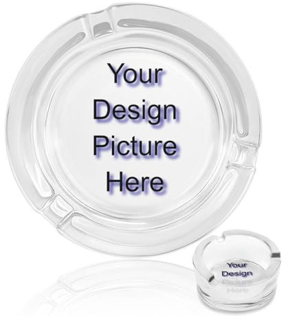 GDJSMIN Cendrier en Verre Cristal Personnalisé Personnalisé, Support De Cendrier Décor De Bureau De Bureau À Domicile, Cendriers en Cristal Cendriers Spuare en Verre, Transparent