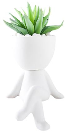 Florero Figura - Macetas Suculentas De Cerámica Con Forma De Cuerpo Humano | Maceta Pequeña Estética | Maceta De Mesa Moderna | Jardineras Decorativas De Cerámica | Jardinera De Cabeza Para Suculentas