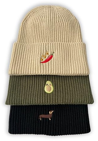 my STITCHERY Mütze mit Motiv Bestickt - Personalisierte Beanie aus hochwertigem Strick als außergewöhnliche Geschenkidee (Recycelte Polyester-Mischung, Beige)