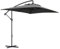 Outsunny Ombrellone Decentrato 3x2 m con Prese d'Aria, Base a Croce e Manovella, Ombrellone da Giardino in Acciaio e Poliestere 160 g/㎡, Protezione UV, per Terrazza e Balcone, Grigio Scuro