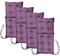 MG Design Stuhlkissen 4er Set 50 x 100 cm Sitzkissen violett- Gartenstühle Sitzauflagen aus Polsterstoff, mit weicher Füllung, mit Schnüren zum Binden - Niedriglehner Auflagen