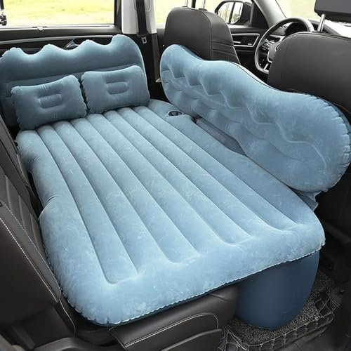 FGYLS Auto Luftbett für Range Rover Evoque Defender Discovery,Tragbare Luftmatratze Dickere Bettmatratze Aufblasbare Reisematratze Reisen CampingLuftkissen Zubehö,K Blue