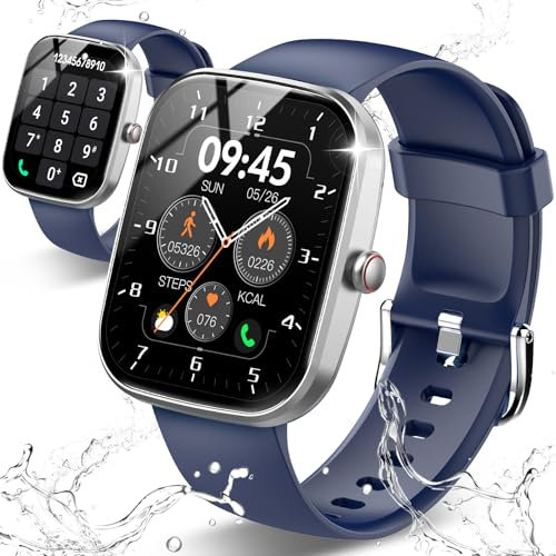Csasan Smart Watch for Men Women Answer/Make Calls, 1.91 Touch smartwatch for men, 110+ Sports Modes with Heart Rate Sleep Monitor Step Counter, IP68 Waterproof Fitness Watch, Dark Blue