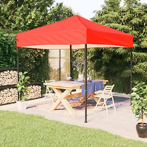 Tidyard Tente de réception Pliable Rouge 2x2 m Tonnelle de Jardin Belvédère de Réception, Gazebo Pavillon de Extérieur, Chapiteau pour Camping, Fête, Barbecue