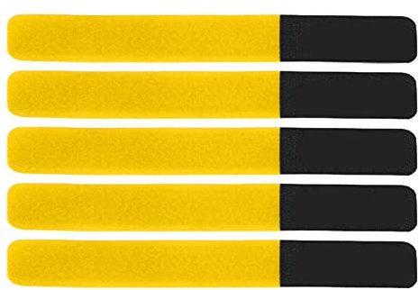 Bike Rack Straps, 5pcs 18x1.6cm/7.1x0.6in Universal Bike Pump Straps Adjustable Bike Wheel Stabilizer Reusable Securing Rack Band for Binding Fixing (Yellow)
