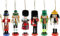 Set of 6 Wooden Nutcracker Soldier Ornaments 13cm/5 - Festive Xmas Hanging Decorations for Christmas Tree & Fireplace Mantle Decor