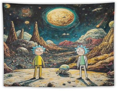 ADEIK Wandteppich, Geeignet Für Kinder, Jungen Und Mädchen, Rick And Morty Wandteppich, Geeignet Für Kinder, Jungen Und Mädchen,