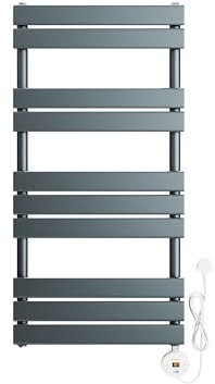 ELEGANT 600W Smart WiFi Thermostatic Bathroom Heated Towel Rail, Vertical Wall-Mounted Electric Radiator with Timer & LCD Display, Energy Efficient, Anthracite 1000 x 500mm