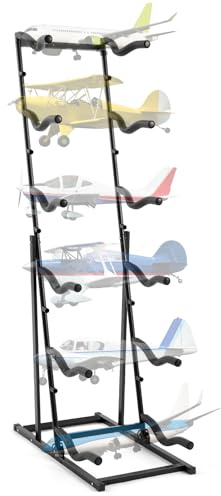 Kritkin 6-stöckiges RC-Flugzeug-Aufbewahrungsregal, Metallmodell, Ausstellungsständer für Flugzeuge, 45,7 x 180 cm, mit verstellbaren Regalen für mehrere Ebenen der Fernsteuerung