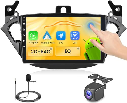 Fuluku 2+64G Android Autoradio per Opel Corsa E 2015-2019/Opel Adam 2013-2016 con Wireless Carpaly&Android Auto, 9'' IPS Touchscreen Radio con Bluetooth/GPS/Telecamera di Retromarcia/FM/WiFi/SWC/26UI