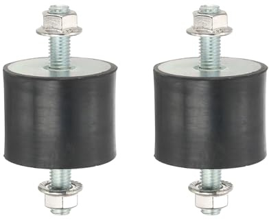 PATIKIL M10 50x40mm Rubber Isolator Mounts, 2 Pcs Rubber Studs Shock Absorber Anti-Vibration Isolation Damping Mounts with Lock Nuts for Motor, Air Compressor, Engines (94mm Height)