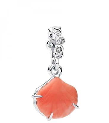 PANDORA Korallenrote Muschel Doppelter Charm-Anhänger 793821C01 Charm Anhänger