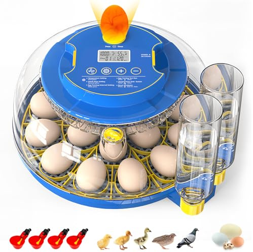 MYPIN 18 Egg Incubators for Hatching Eggs, Egg Incubator with Eggs Automatic Turning, Humidity &Temperature Control, Auto Water Filling, Egg Candler for Chicken Duck Goose Quails Eggs, Farm Lab Home