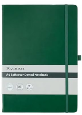 Ryman A4 Soft Cover Dotted Notebook (Green)