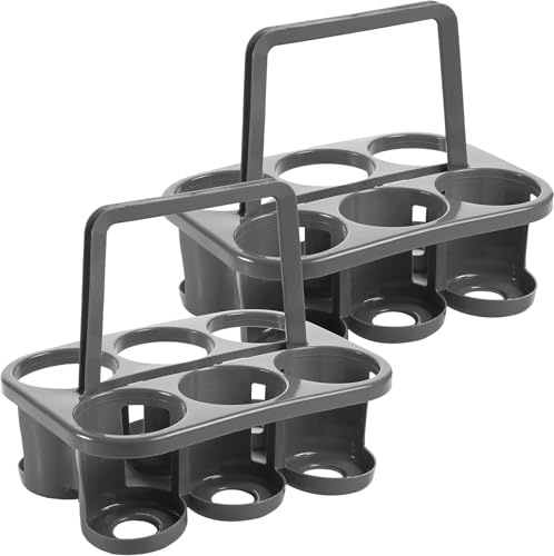 Ebaxx Flaschenkorb Flaschenträger für 6 Flaschen 1,0/1,5 Liter, Grau | 2 Stück, Made in Europe