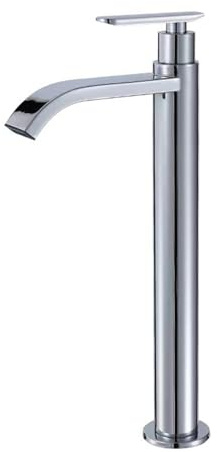 Rubinetto Bagno Lavabo Cascata Alto Miscelatore Cromato Rubinetto Singolo Acqua Fredda Bagno G1/2 Miscelatore Monoforo Lavello,Cromo Placcato