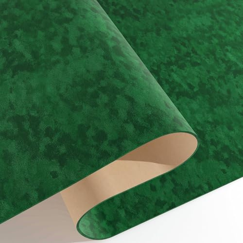 Decotalk Klebefolie Möbel Grün Samtstoff Vintage Samtfolie 40X500cm Möbelfolie Selbstklebend Dunkelgrün Samtstoff Dekorfolie Beflockte Stofftapeten Selbstklebende Folie für Möbel Kommode Schubladen