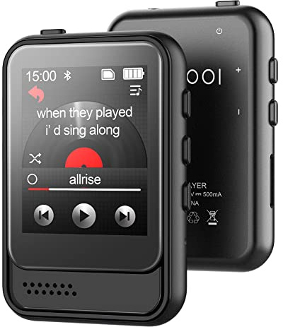 MP3 Player with Bluetooth,Touch Screen Music Player with Speaker and Micro SD Card Slot MP3 Player with FM Radio,Video,Voice Recording,Earphone, for Kids,Jogging and Gift,Max 512GB Expand