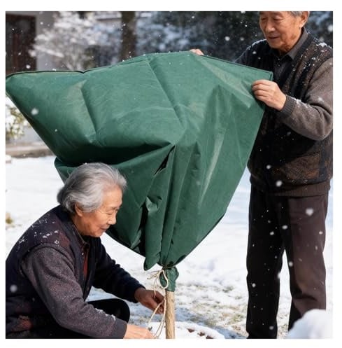 winterschutz pflanzen außen Winterschutzhüllen Für Bäume – Einfache Anbringung, Mit Kordelzug Wiederverwendbare, Atmungsaktive Frostschutzdecken Für Garten, Gemüse Und Bäume(2.5x2m/98.4x78.7in)