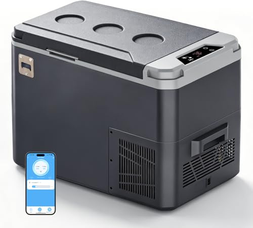 AS 12 Volt Refrigerator, 25L Portable Freezer Compressor Cooler, -18°C~20°C | Single Zone Car Fridge, 12V Electric Cooler for Vehicles, 12/24V DC & 100-240V AC Powered for Travel, Truck, Boat, Camping