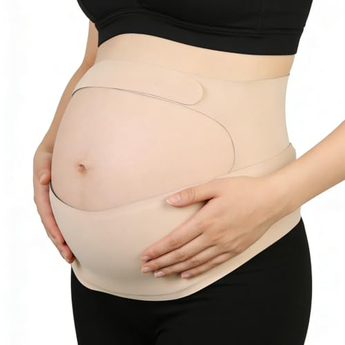 Fefod Schwangerschafts-Bauchband mit Ergonest, Unsichtbarer & Atmungsaktiv Bauchgurt Schwangerschaft, Schwangerschaftsgurt stützt Taille, Rücken & Bauch, Schwangerschaftsgürtel für Yoga, Walking