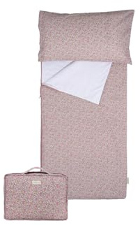 molis&co - Schlafsack Kinder mit Kissen - Baumwolle Baby Kinderschlafsack Set 190x90cm und Kopfkissen 50x100cm - Kindertagesstätte Kindergarten 100% algodón (Oeko-Tex 100) - Peony