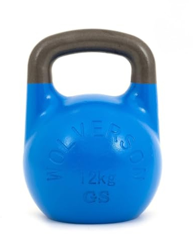 Wolverson Fitness GSU Competition Kettlebell – professionelle Stahl Trainingshantel für Kettlebell Sport, Functional Training, Krafttraining, Cross Training & Home Gym (12 kg)