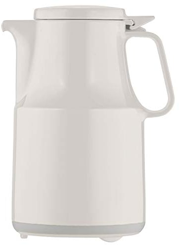 Helios Thermoskanne Thermoboy Weiß 0,6L – 6h Heiß - Hält Getränke heiß & kalt – Praktische Einhandbedienung – 100% spülmaschinenfest
