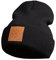Rough Beanie - Beanie Mütze, Strickmütze mit Echt-Leder Veredelung, 2 Farben zur Auswahl (Manufaktur13/M13) (Rough Black)