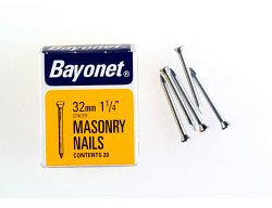 Bayonet Zinc Plated Masonry Nails (36) 30mm 36 Nails - 12206