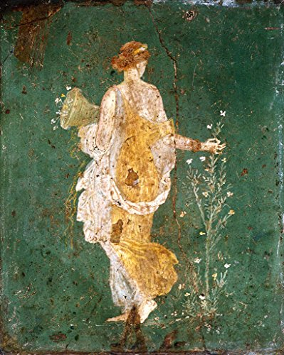 Kunstdruck/Poster: 1. Jahrhundert Flora mit dem Füllhorn römische Wandmalerei Pompeji - hochwertiger Druck, Bild, Kunstposter, 40x50 cm