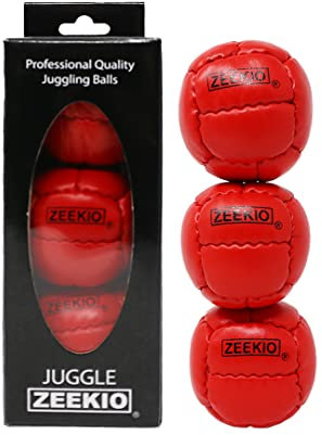 Zeekio Galaxy Jonglage Ball Coffret cadeau 3 balles de jonglage Galaxy Rouge