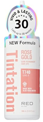 Kiss Tintation Semi-Permanent Hair Color 5 Ounce, T740 Rose Gold