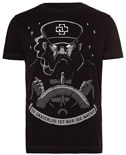 Rammstein Herren T-Shirt Seemann Offizielles Band Merchandise Fan Shirt weiss mit mehrfarbigem Front Print (L)