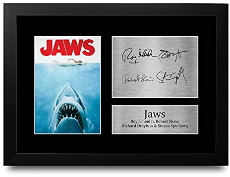 HWC Trading Jaws A4 Gerahmte Signiert Gedruckt Autogramme Bild Druck-Fotoanzeige Geschenk Für Filmfans