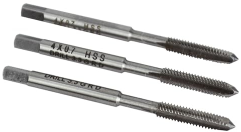 Faithfull HSS Straight Flute Tap Set M4 x 0.7, 3 Piece