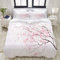 ALLMILL Parure de lit Adulte,Housse de Couette,Branche Artistique de Sakura avec Fleurs de Cerisier, Printemps Japonais Tendre,1 Housse de Couette 220 x 240cm + 2 Taies d'Oreillers 50 * 75 CM