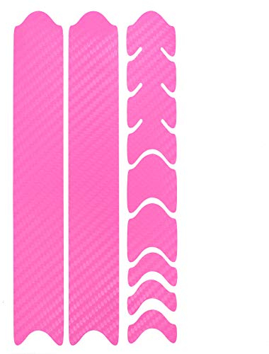 AlphaShield Fahrrad Rahmenschutz Kettenstreben Schutz Folie Aufkleber Rahmen Schutz Carbon MTB BMX Lackschutz Folie K099 (Carbon Rosa)