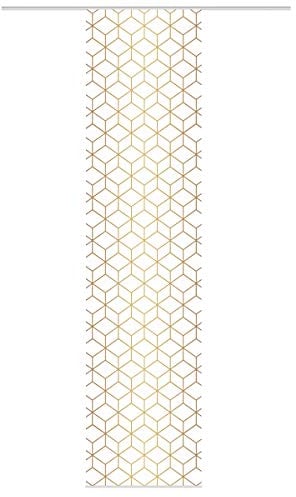Vision S Schiebevorhang Bambusoptik Sesana geometrisch Digitaldruck weiß Gold kürzbar 60x260cm