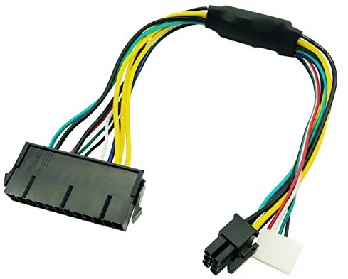 LeFix Adaptador de cable de alimentación ATX de 24 pines hembra a 6 pines macho de 6 pines mini conector de 6 pines de 12 pulgadas 18 AWG para placa base HP Z230 Z220 SFF