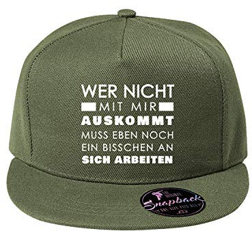 OwnDesigner Wer Nicht mit Mir auskommt muss eben Cap-Reine Farbe Baseboard Baseballkappe Kappe, Mütze (Cap-481-Neongrun)