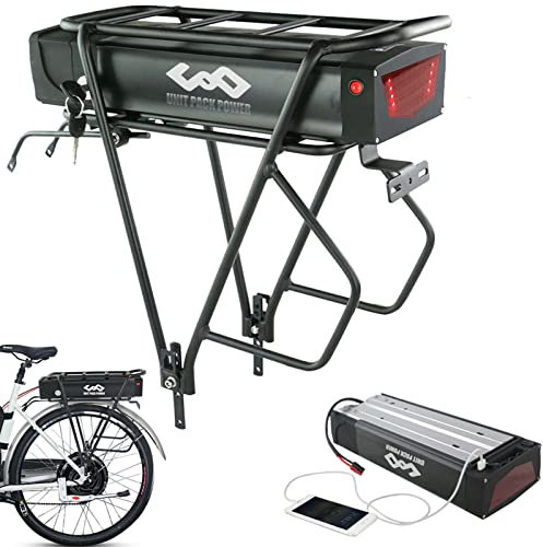 PANDA CYCLE Fahrradakku für Heckträger für E-Bike/E-Bike – Lithium-Ionen-Akku für 1000 W 750 W 500 W Bafang Tongsheng und andere Motoren (mit Ladegerät, 52 V, 48 V, 36 V)