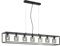 Balken Pendelleuchte 7 flammig Schwarz mit Rauchglas - 130cm lang