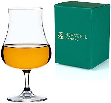 Hemswell Crystal Small Brandy Glass Single - 220ml Dram Snifter Glass for Calvados, Cognac, Rum - Elegant and Refined Tasting Glass - Made in Europe - Suitable for Most Spirits