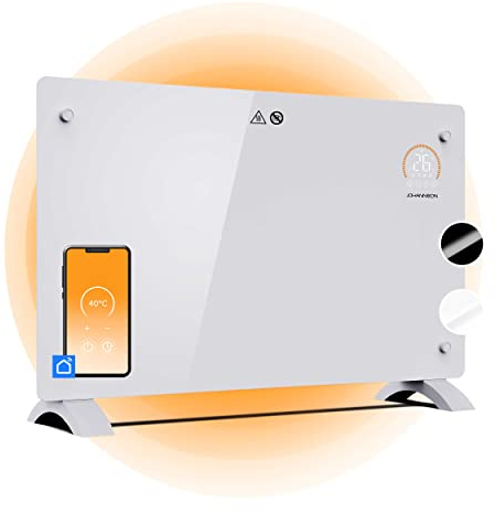 Johannson Radiateur Électrique à Thermostat Aurora Intérieur - Radiateur Électrique Mobile - Économique à Convecteur - Chauffage Électrique Inertie 2000w