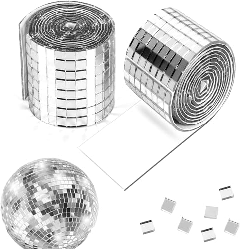 3200 Stück Mini Mosaik Spiegelfliesen, Spiegel Mosaik, Mosaik Aufkleber Selbst Adhesive, Mini Spiegel Mosaik Selbstklebend, Self Adhesive Mirror Mosaic Plates, für Küche, Badezimmer, Restaurant