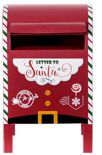 Holyart Boîte aux Lettres en métal Rouge Noël 35x20x20 cm