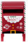 Holyart Boîte aux Lettres en métal Rouge Noël 35x20x20 cm